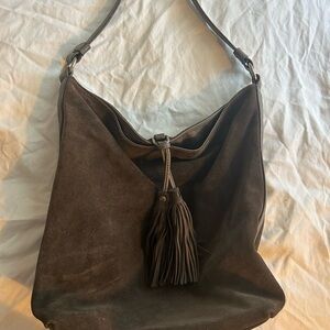 Frye Taupe Suede Hobo Bag